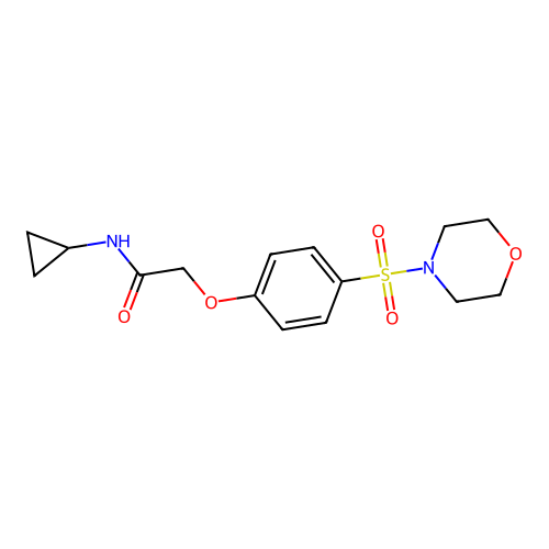 N-cyclopropyl-2-(4-morpholin-4-ylsulfonylphenoxy)acetamide structure