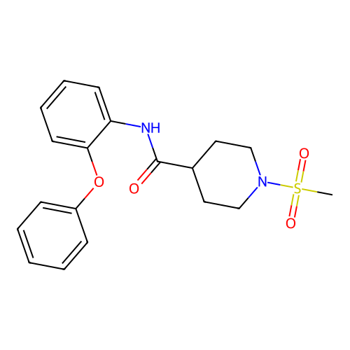 1-(methylsulfonyl)-N-(2-phenoxyphenyl)piperidine-4-carboxamide structure
