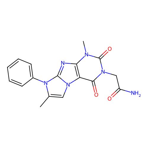2-(4,7-Dimethyl-1,3-dioxo-6-phenylpurino[7,8-a]imidazol-2-yl)acetamide structure