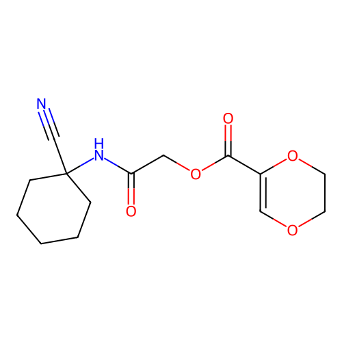 [(1-Cyanocyclohexyl)carbamoyl]methyl 5,6-dihydro-1,4-dioxine-2-carboxylate structure