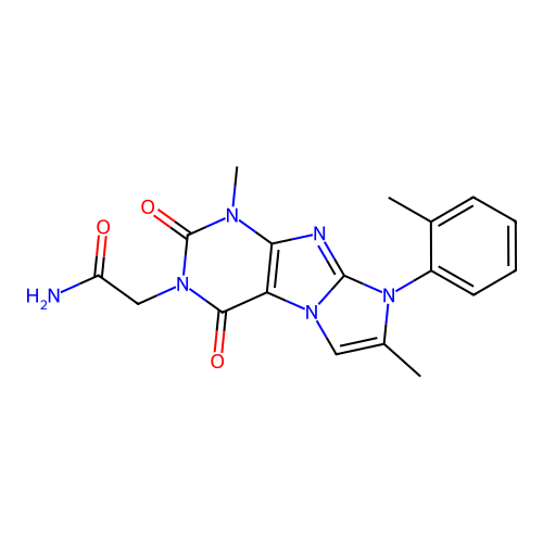 2-[4,7-Dimethyl-6-(2-methylphenyl)-1,3-dioxopurino[7,8-a]imidazol-2-yl]acetamide structure