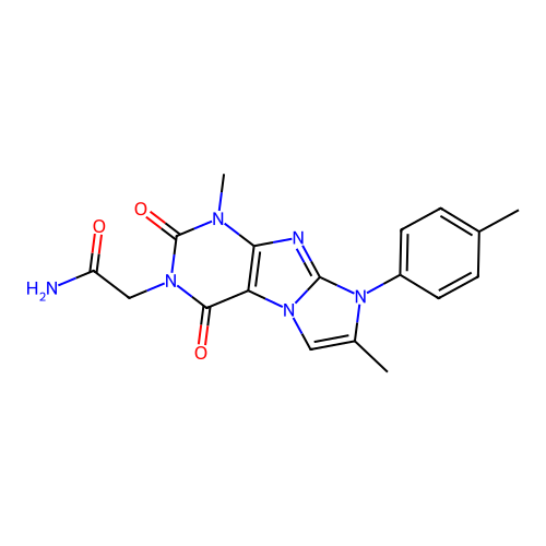 2-[4,7-Dimethyl-6-(4-methylphenyl)-1,3-dioxopurino[7,8-a]imidazol-2-yl]acetamide structure