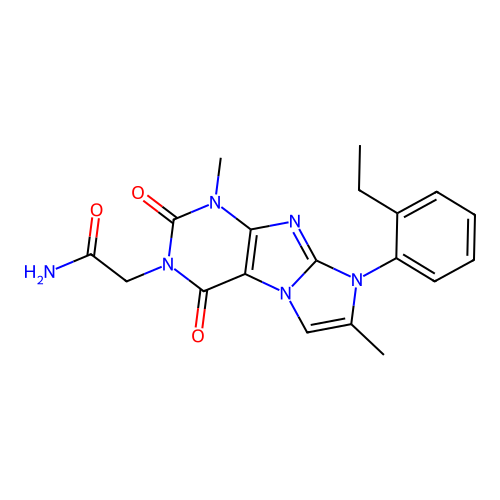 2-[6-(2-Ethylphenyl)-4,7-dimethyl-1,3-dioxopurino[7,8-a]imidazol-2-yl]acetamide structure