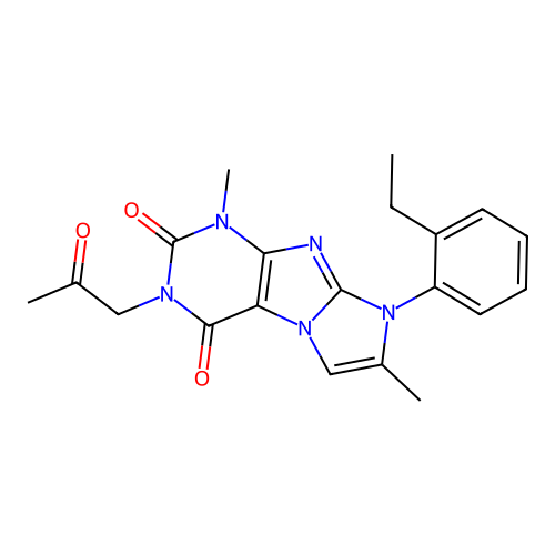6-(2-Ethylphenyl)-4,7-dimethyl-2-(2-oxopropyl)purino[7,8-a]imidazole-1,3-dione structure