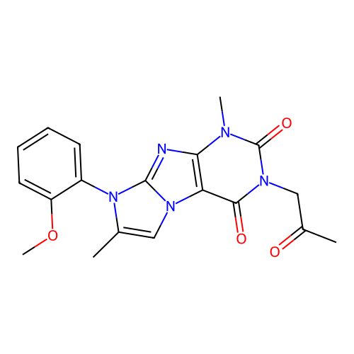 6-(2-Methoxyphenyl)-4,7-dimethyl-2-(2-oxopropyl)purino[7,8-a]imidazole-1,3-dione structure