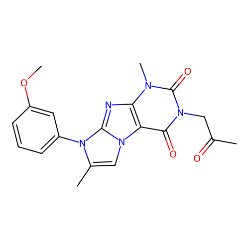 6-(3-Methoxyphenyl)-4,7-dimethyl-2-(2-oxopropyl)purino[7,8-a]imidazole-1,3-dione structure