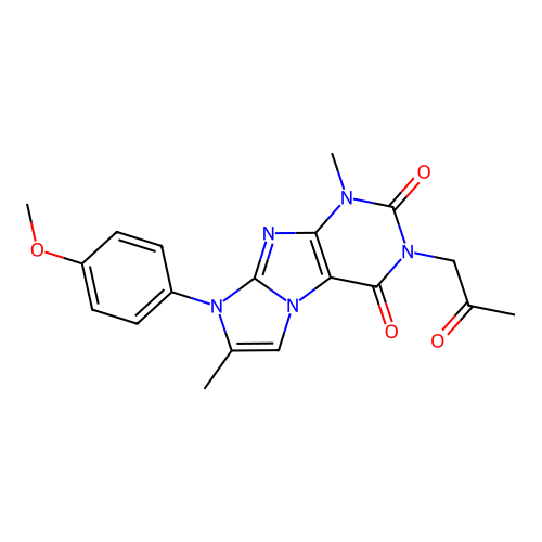 6-(4-Methoxyphenyl)-4,7-dimethyl-2-(2-oxopropyl)purino[7,8-a]imidazole-1,3-dione structure
