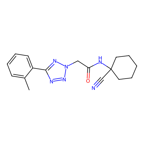 N-(1-cyanocyclohexyl)-2-[5-(2-methylphenyl)-2H-1,2,3,4-tetrazol-2-yl]acetamide structure