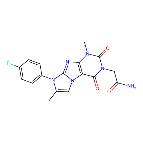 2-[6-(4-Fluorophenyl)-4,7-dimethyl-1,3-dioxopurino[7,8-a]imidazol-2-yl]acetamide structure