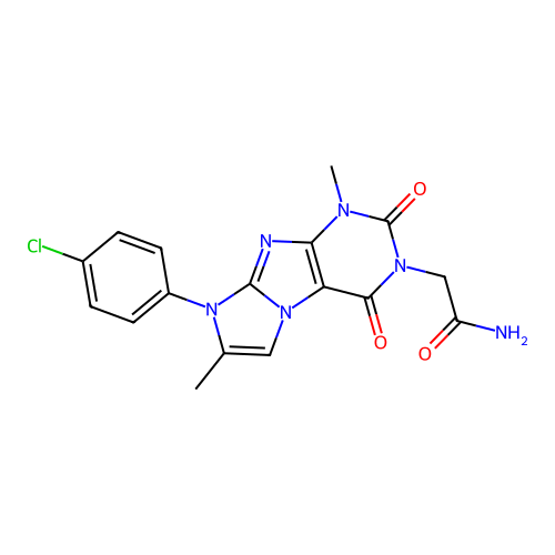 2-[6-(4-Chlorophenyl)-4,7-dimethyl-1,3-dioxopurino[7,8-a]imidazol-2-yl]acetamide structure