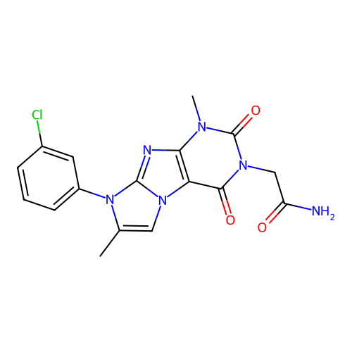 2-[6-(3-Chlorophenyl)-4,7-dimethyl-1,3-dioxopurino[7,8-a]imidazol-2-yl]acetamide structure