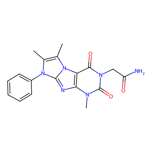 2-(4,7,8-Trimethyl-1,3-dioxo-6-phenylpurino[7,8-a]imidazol-2-yl)acetamide structure
