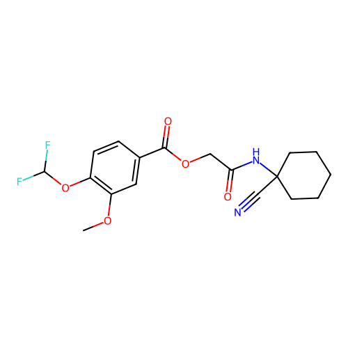 [(1-Cyanocyclohexyl)carbamoyl]methyl 4-(difluoromethoxy)-3-methoxybenzoate structure