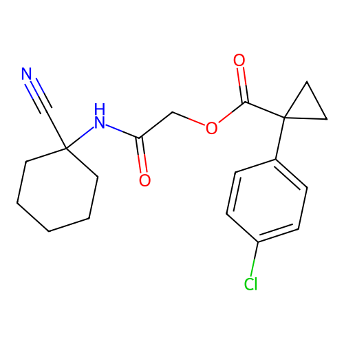 [(1-cyanocyclohexyl)carbamoyl]methyl 1-(4-chlorophenyl)cyclopropane-1-carboxylate structure