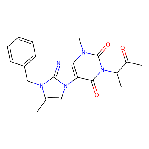 6-Benzyl-4,7-dimethyl-2-(3-oxobutan-2-yl)purino[7,8-a]imidazole-1,3-dione structure