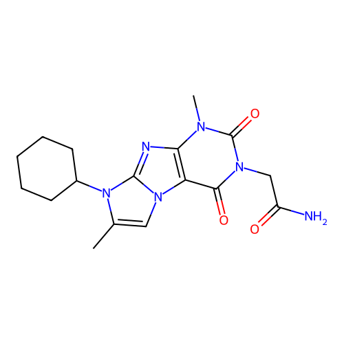 2-(6-Cyclohexyl-4,7-dimethyl-1,3-dioxopurino[7,8-a]imidazol-2-yl)acetamide structure