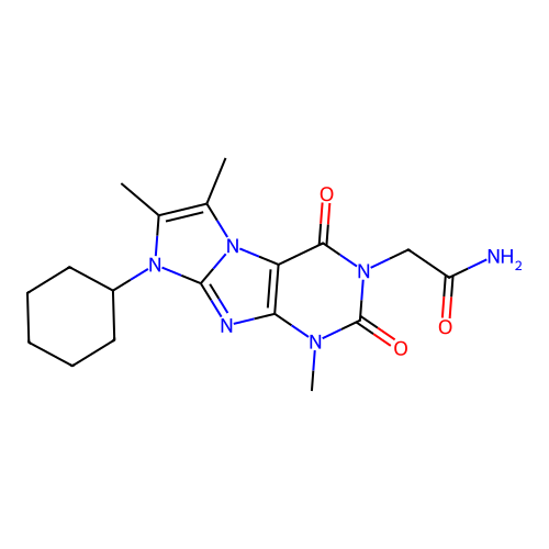 2-(6-Cyclohexyl-4,7,8-trimethyl-1,3-dioxopurino[7,8-a]imidazol-2-yl)acetamide structure