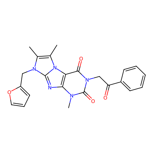 6-(Furan-2-ylmethyl)-4,7,8-trimethyl-2-phenacylpurino[7,8-a]imidazole-1,3-dione structure