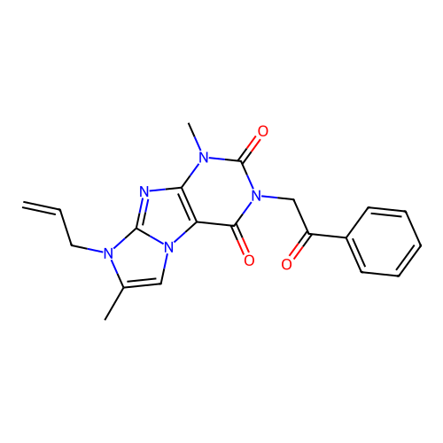 4,7-Dimethyl-2-phenacyl-6-prop-2-enylpurino[7,8-a]imidazole-1,3-dione structure