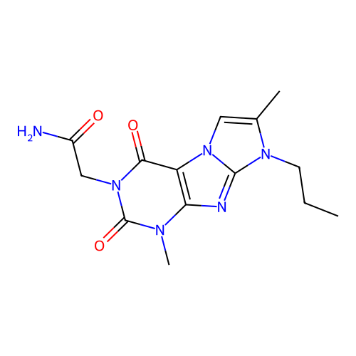 2-(4,7-Dimethyl-1,3-dioxo-6-propylpurino[7,8-a]imidazol-2-yl)acetamide structure