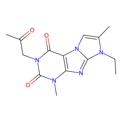 8-ethyl-1,7-dimethyl-3-(2-oxopropyl)-1H-imidazo[2,1-f]purine-2,4(3H,8H)-dione structure