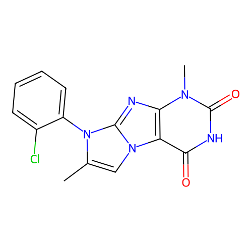 6-(2-Chlorophenyl)-4,7-dimethylpurino[7,8-a]imidazole-1,3-dione structure