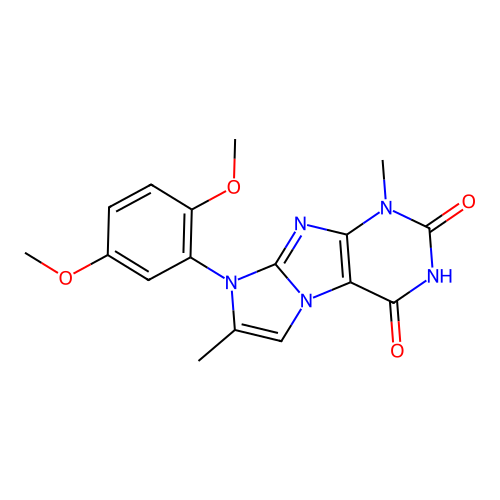 8-(2,5-dimethoxyphenyl)-1,7-dimethyl-1H-imidazo[2,1-f]purine-2,4(3H,8H)-dione structure