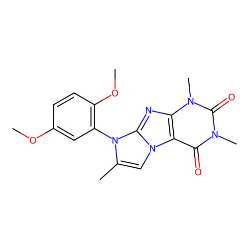 6-(2,5-Dimethoxyphenyl)-2,4,7-trimethylpurino[7,8-a]imidazole-1,3-dione structure