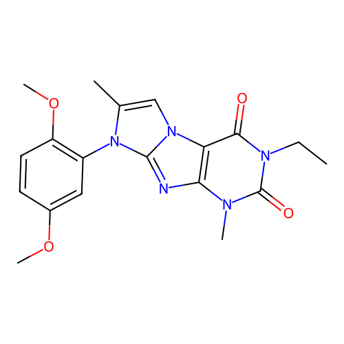 6-(2,5-Dimethoxyphenyl)-2-ethyl-4,7-dimethylpurino[7,8-a]imidazole-1,3-dione structure