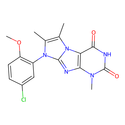 6-(5-Chloro-2-methoxyphenyl)-4,7,8-trimethylpurino[7,8-a]imidazole-1,3-dione structure