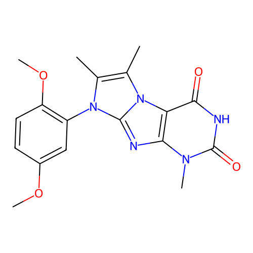 8-(2,5-dimethoxyphenyl)-1,6,7-trimethyl-1H-imidazo[2,1-f]purine-2,4(3H,8H)-dione structure