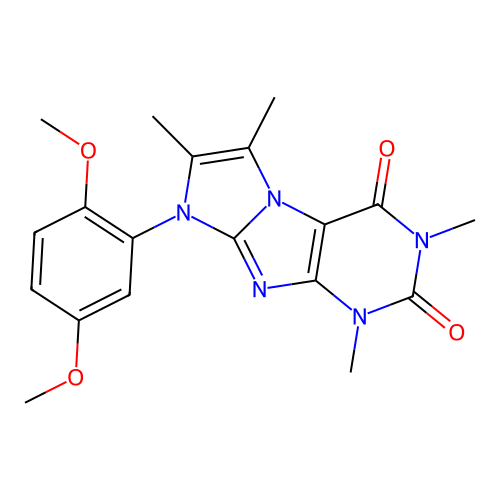 6-(2,5-Dimethoxyphenyl)-2,4,7,8-tetramethylpurino[7,8-a]imidazole-1,3-dione structure