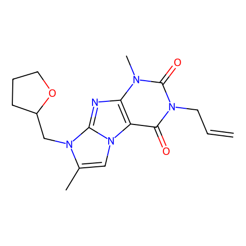 4,7-Dimethyl-6-(oxolan-2-ylmethyl)-2-prop-2-enylpurino[7,8-a]imidazole-1,3-dione structure