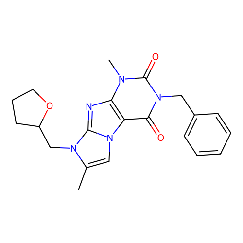 2-Benzyl-4,7-dimethyl-6-(oxolan-2-ylmethyl)purino[7,8-a]imidazole-1,3-dione structure