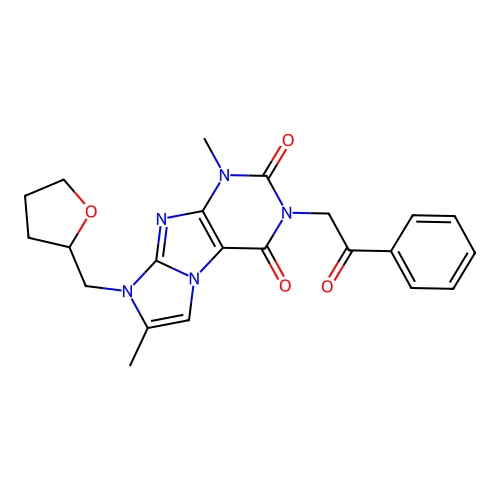 4,7-Dimethyl-6-(oxolan-2-ylmethyl)-2-phenacylpurino[7,8-a]imidazole-1,3-dione structure
