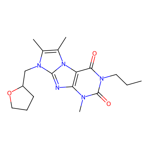 4,7,8-Trimethyl-6-(oxolan-2-ylmethyl)-2-propylpurino[7,8-a]imidazole-1,3-dione structure
