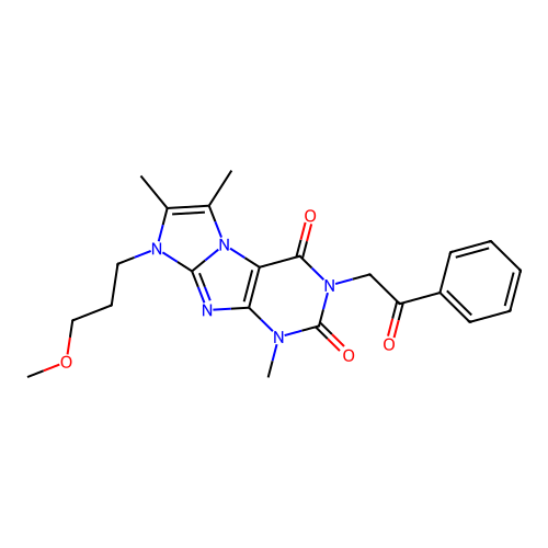 6-(3-Methoxypropyl)-4,7,8-trimethyl-2-phenacylpurino[7,8-a]imidazole-1,3-dione structure