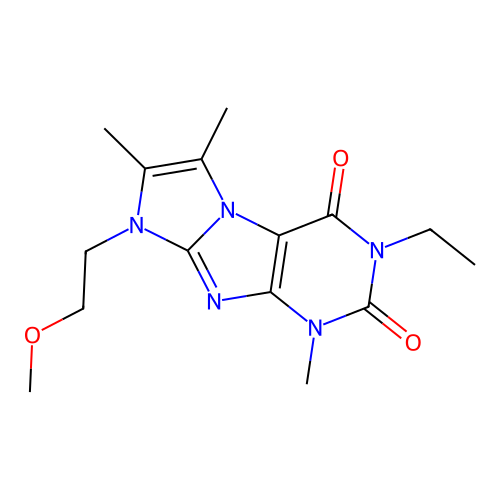 2-Ethyl-6-(2-methoxyethyl)-4,7,8-trimethylpurino[7,8-a]imidazole-1,3-dione structure