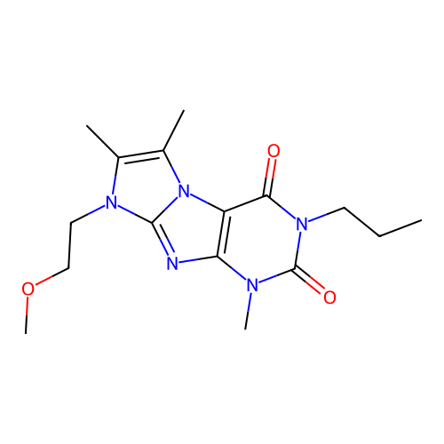 6-(2-Methoxyethyl)-4,7,8-trimethyl-2-propylpurino[7,8-a]imidazole-1,3-dione structure