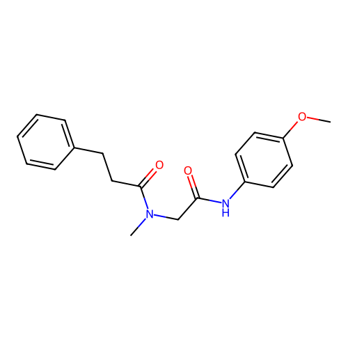 N-[2-(4-methoxyanilino)-2-oxoethyl]-N-methyl-3-phenylpropanamide structure