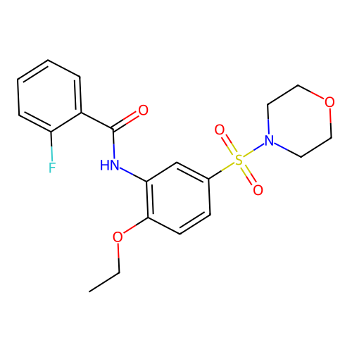 N-(2-ethoxy-5-morpholin-4-ylsulfonylphenyl)-2-fluorobenzamide structure