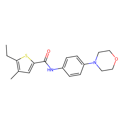 5-ethyl-4-methyl-N-(4-morpholin-4-ylphenyl)thiophene-2-carboxamide structure