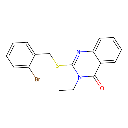 2-[(2-Bromophenyl)methylsulfanyl]-3-ethylquinazolin-4-one structure