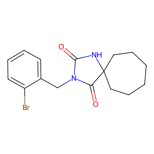 3-[(2-Bromophenyl)methyl]-1,3-diazaspiro[4.6]undecane-2,4-dione structure