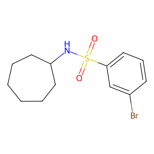 3-bromo-N-cycloheptylbenzenesulfonamide structure
