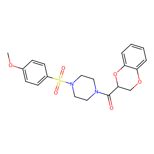 2,3-dihydro-1,4-benzodioxin-3-yl-[4-(4-methoxyphenyl)sulfonylpiperazin-1-yl]methanone structure