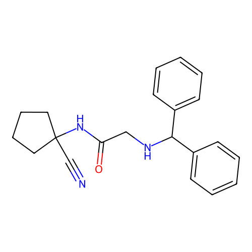 N-(1-cyanocyclopentyl)-2-[(diphenylmethyl)amino]acetamide structure