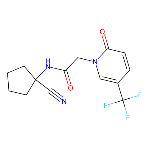 N-(1-cyanocyclopentyl)-2-[2-oxo-5-(trifluoromethyl)pyridin-1-yl]acetamide structure