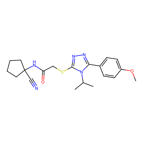 N-(1-cyanocyclopentyl)-2-[[5-(4-methoxyphenyl)-4-propan-2-yl-1,2,4-triazol-3-yl]sulfanyl]acetamide structure