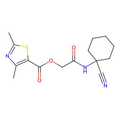 [(1-Cyanocyclohexyl)carbamoyl]methyl 2,4-dimethyl-1,3-thiazole-5-carboxylate structure